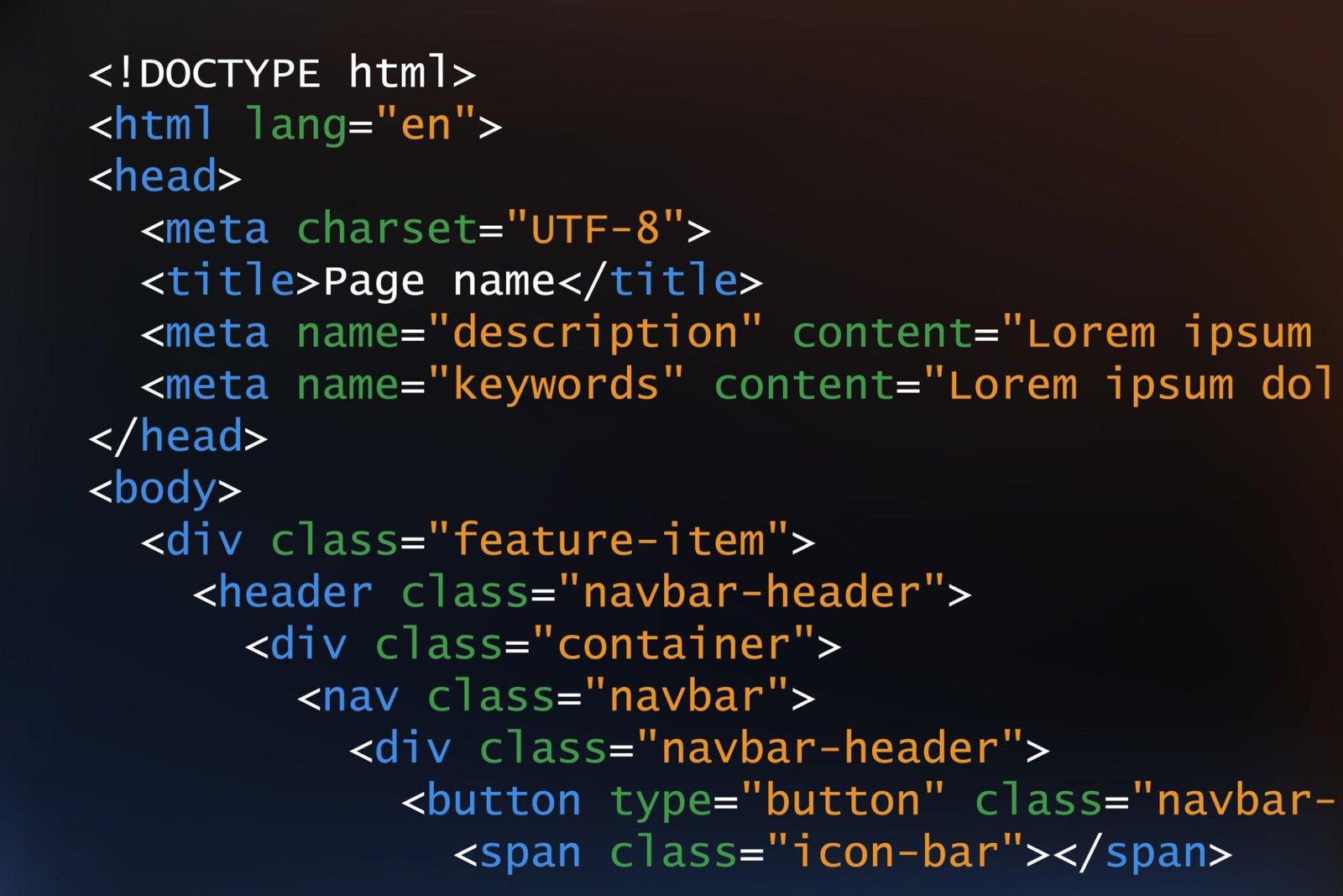 HTML footer tag semantic web structure